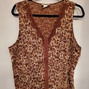 Brown v-neck blouse
